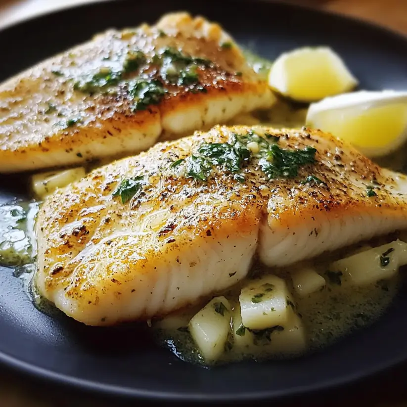 Pan-Seared Sea Bass with Lemon-Oregano Butter and Greek Salad