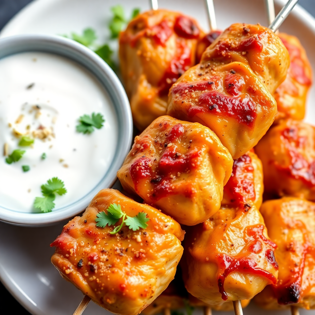 Authentic Lebanese Chicken Kebabs with Sumac Yogurt Sauce