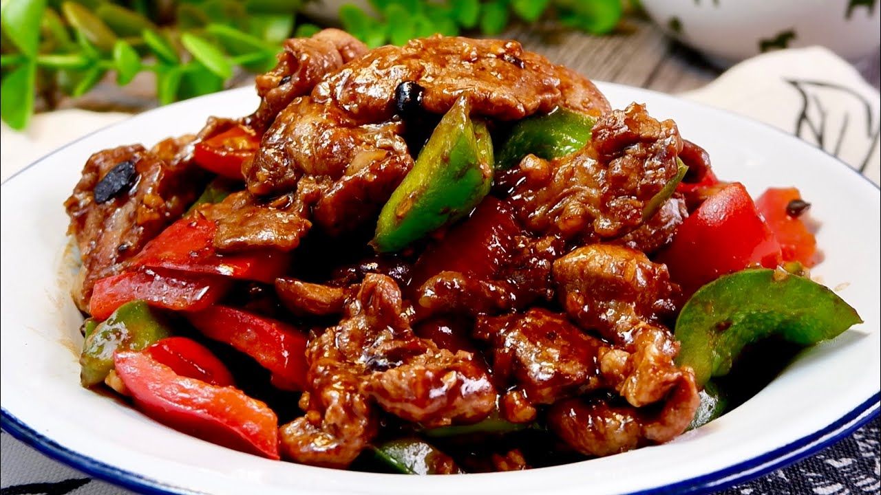 Stir-Fried Pork with Black Bean Dusting and Garlic
