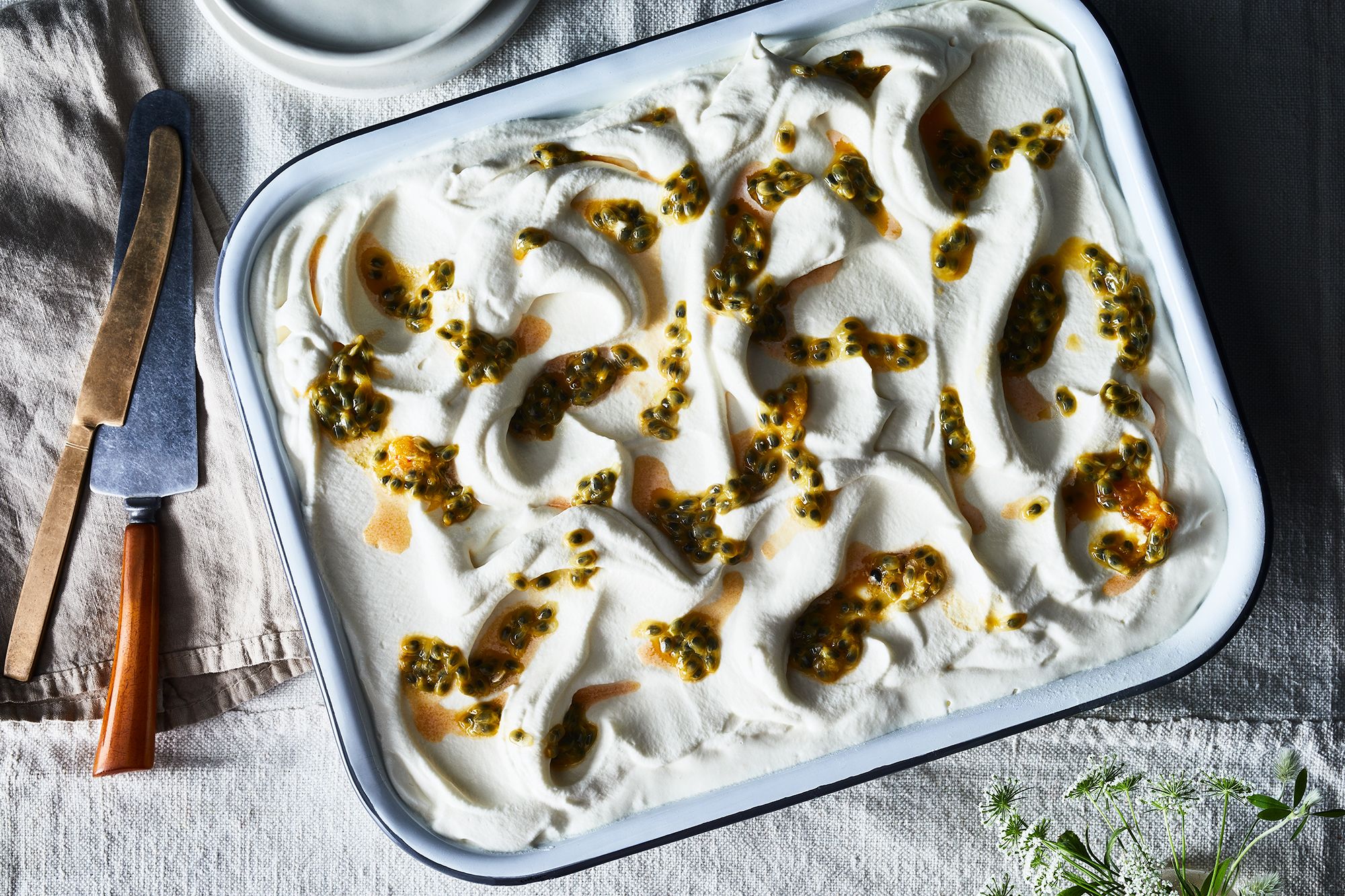 Passion Fruit Tres Leches Cake with Venezuelan Flair