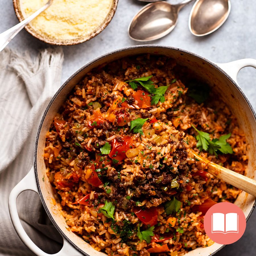 One-Pot Spiced Beef and Tomato Rice Pilaf