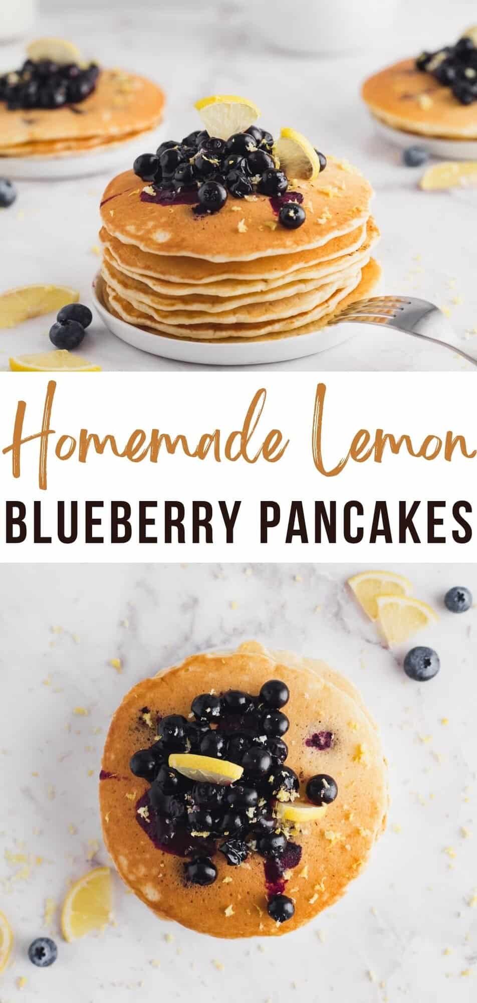 Frosted Lemon-Blueberry Pancakes with Maple Butter