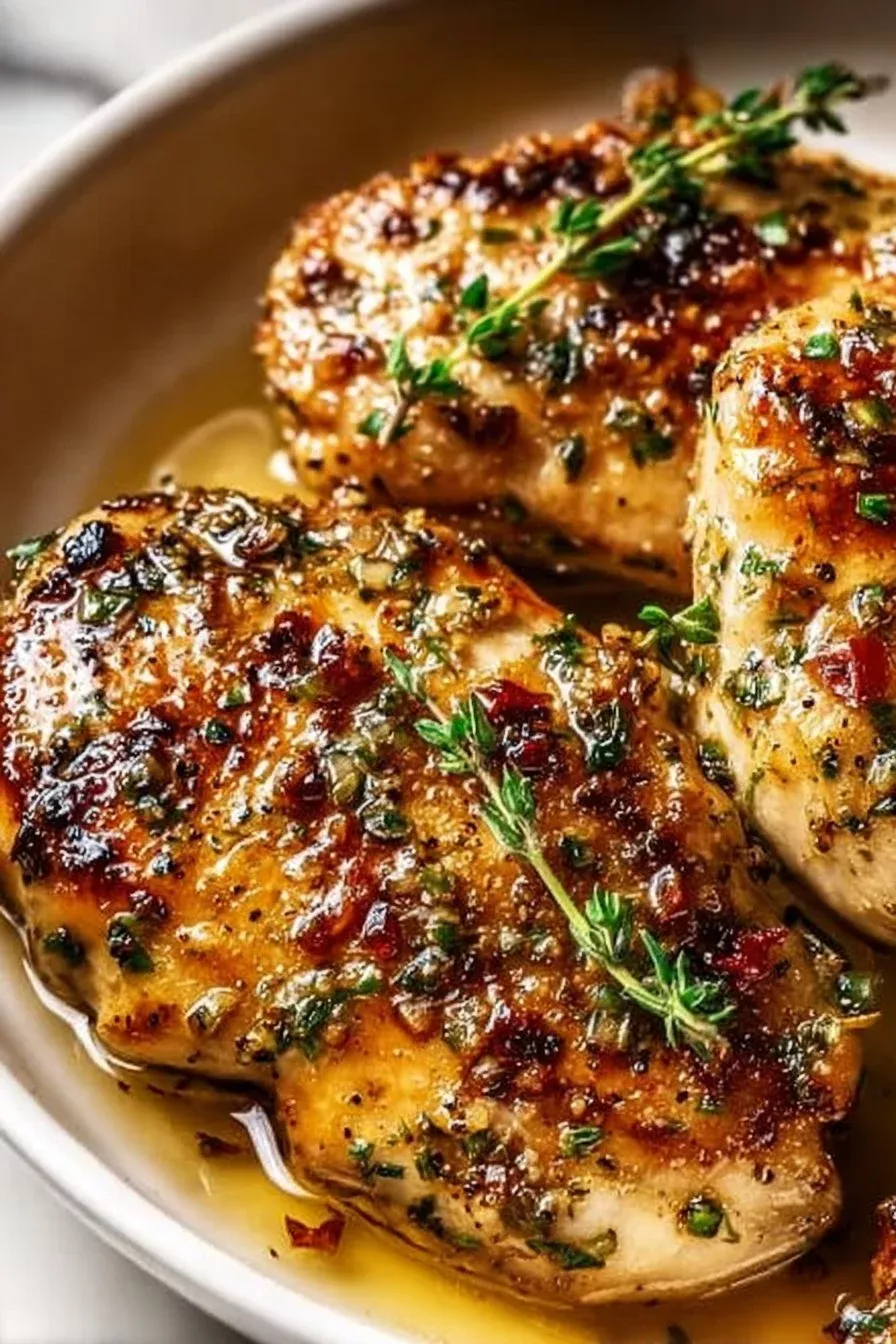 Pan-Seared Chicken with White Pepper and Garlic Dusting