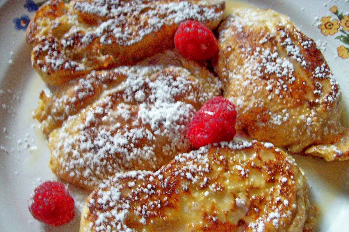 Pan-Seared Buckeye Donuts French Toast with Maple Whipped Cream