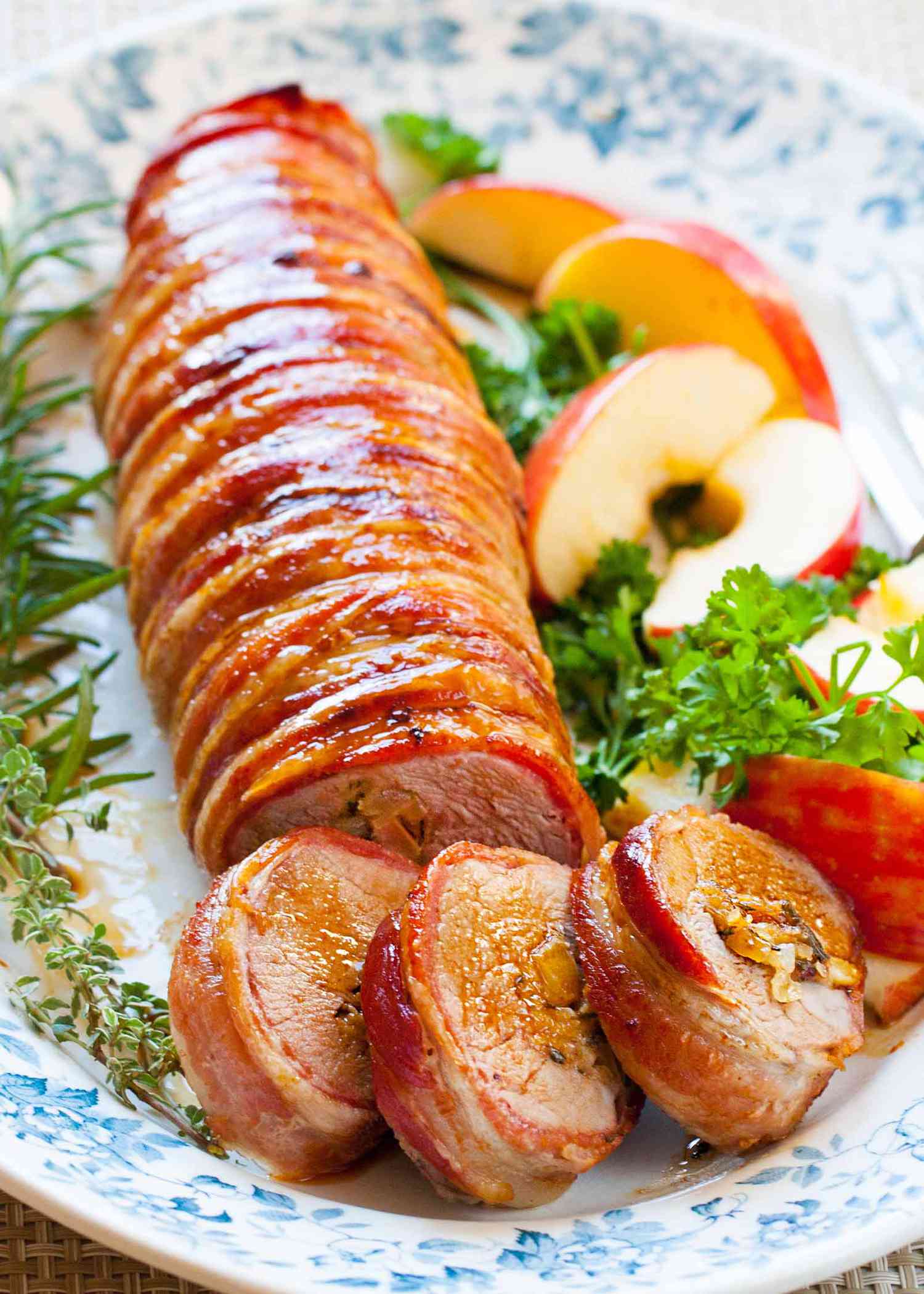 Cheddar-Stuffed Bacon-Wrapped Pork Tenderloin