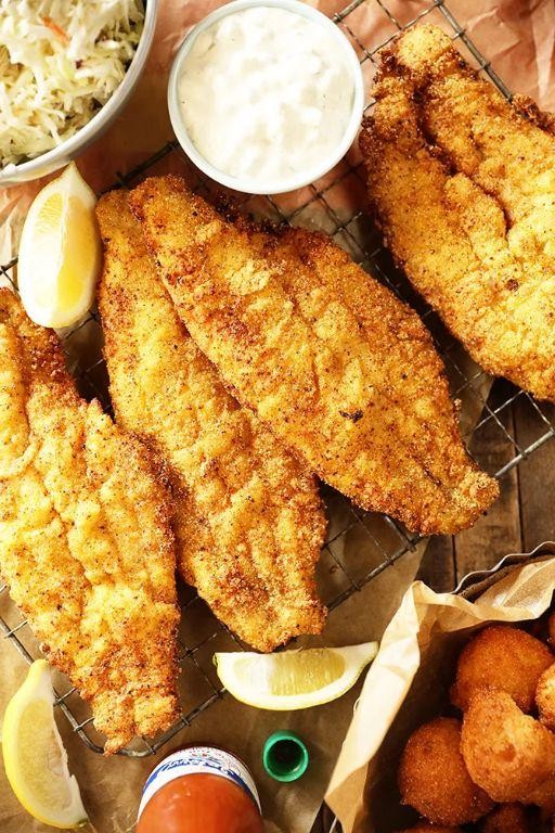Crisp Pan-Seared Catfish with Cajun Remoulade Sauce