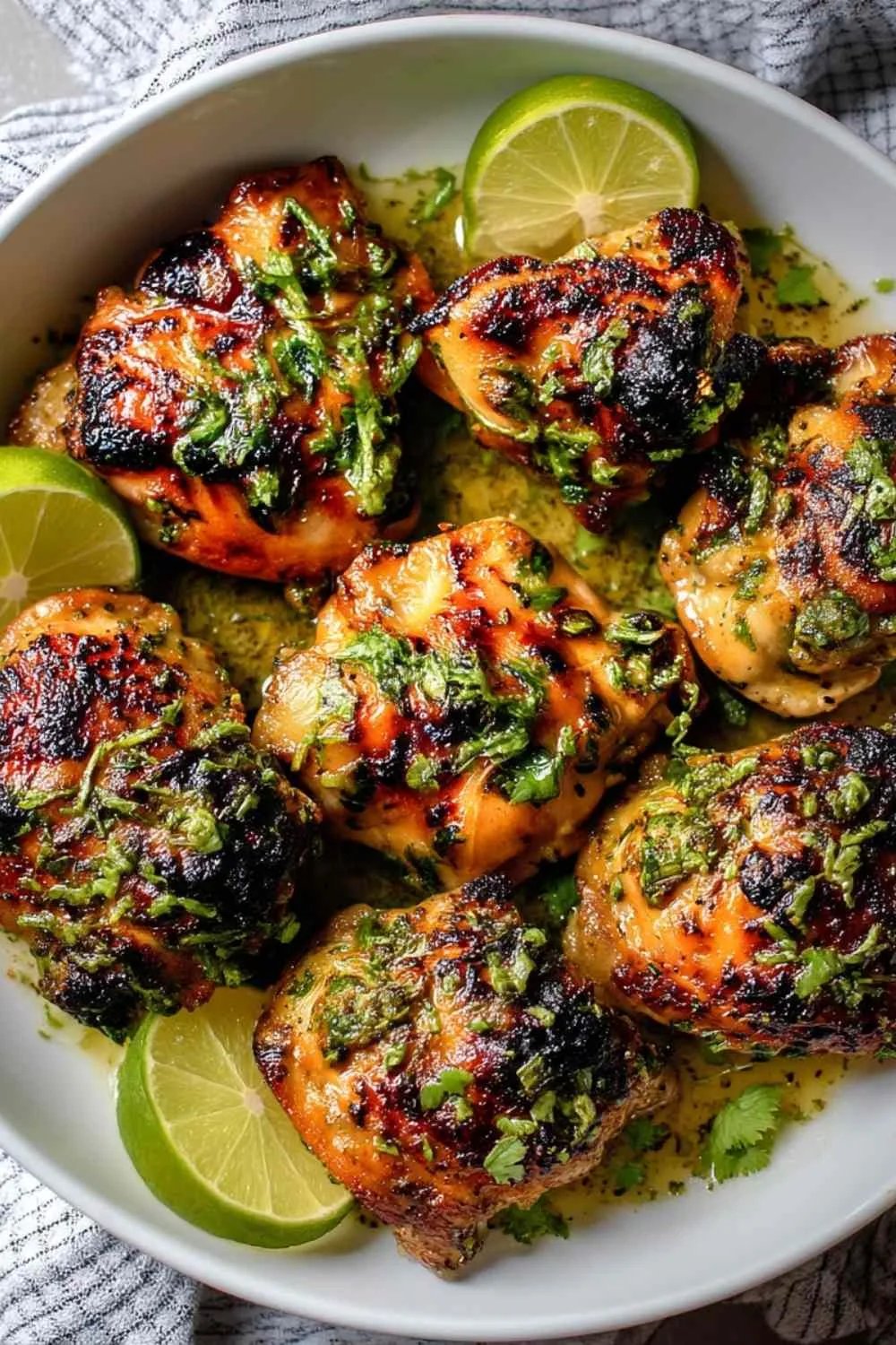 Pan-Seared Chile Lime Chicken Thighs with Cilantro Sauce