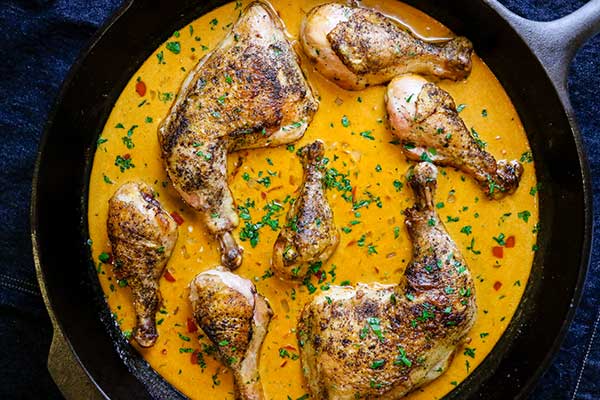 Pan-Seared Chicken with White Pepper and Dusting of Smoked Paprika
