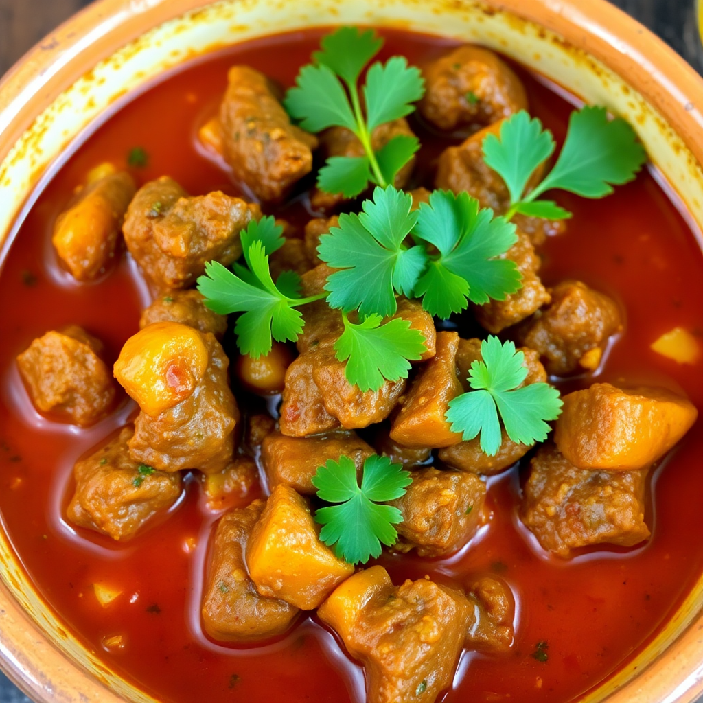 Glazed Arrowroot Lamb Stew with Dusting of Spiced Flour