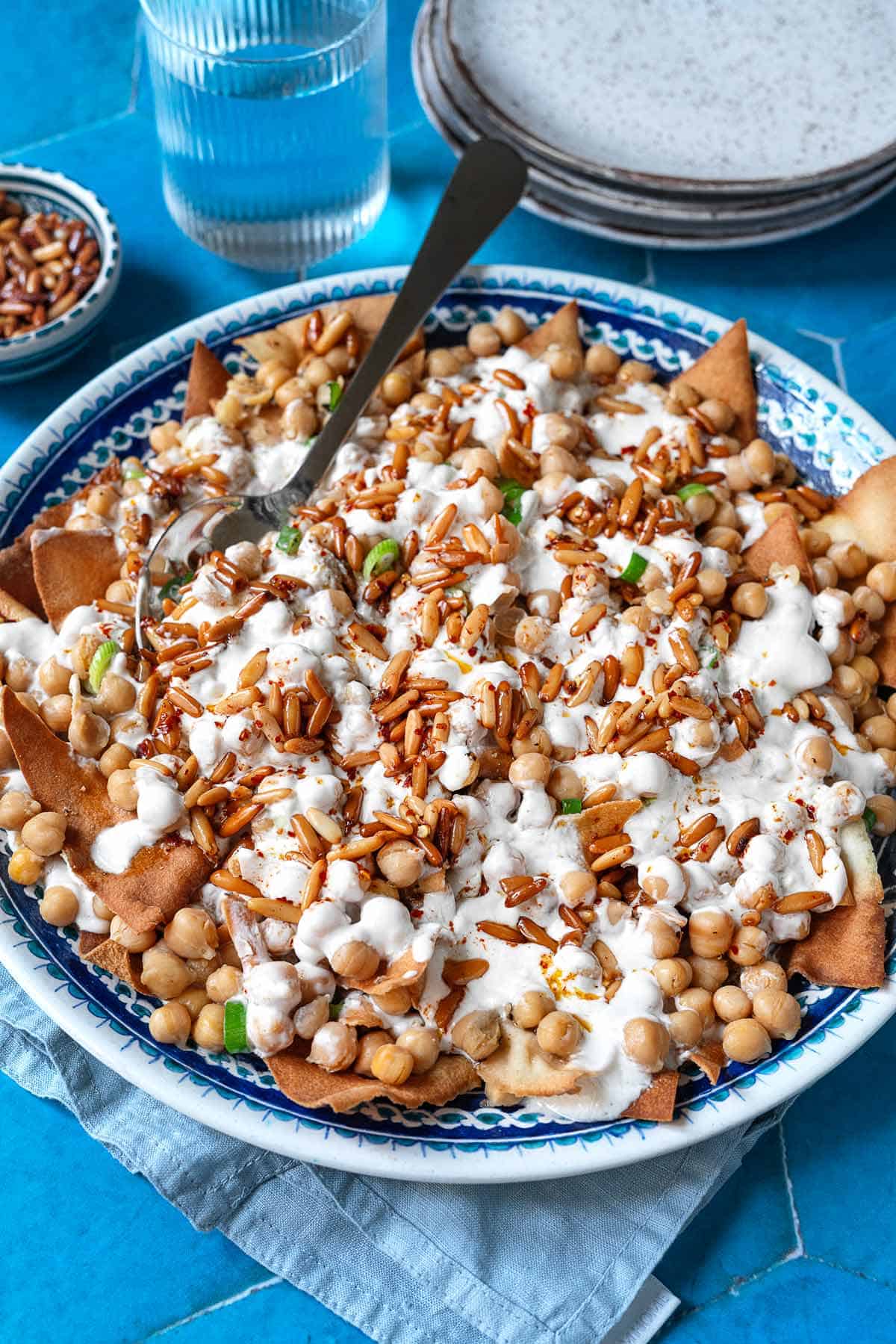 Fatteh with Chickpeas, Yogurt, and Toasted Pita Crisps