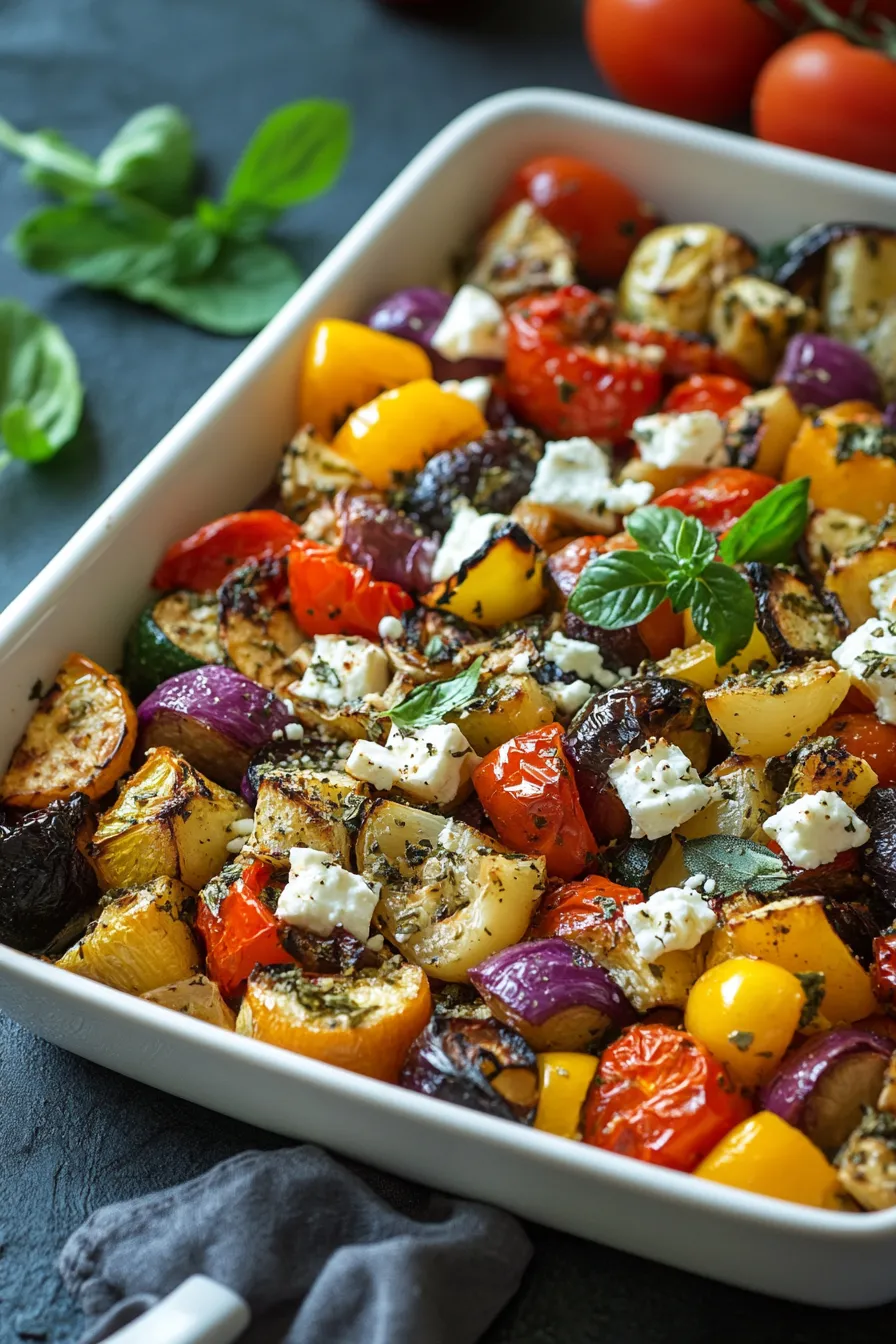 Oven-Roasted Mediterranean Vegetables with Feta and Herbs