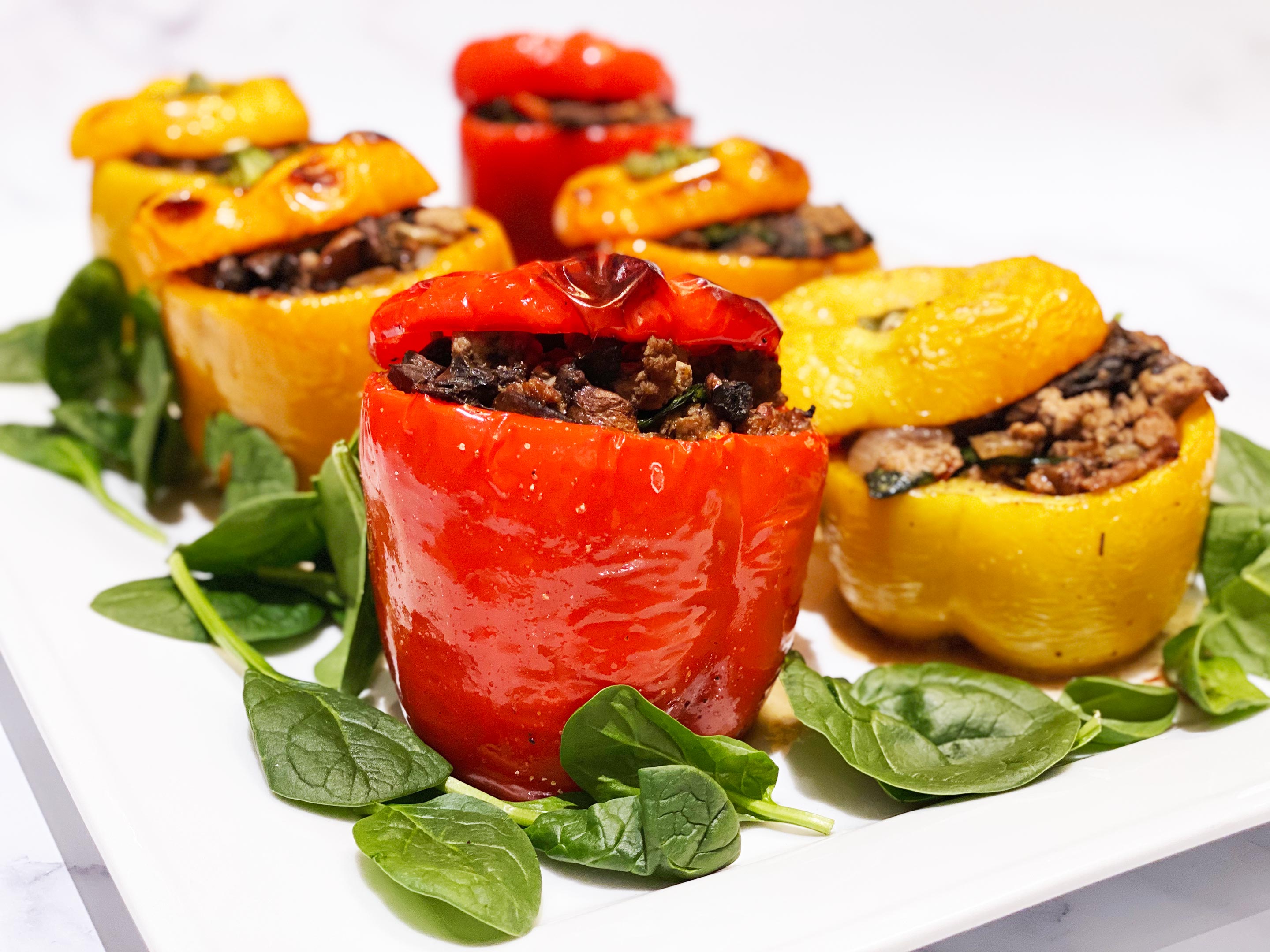Mushroom & Herb Stuffed Bell Peppers