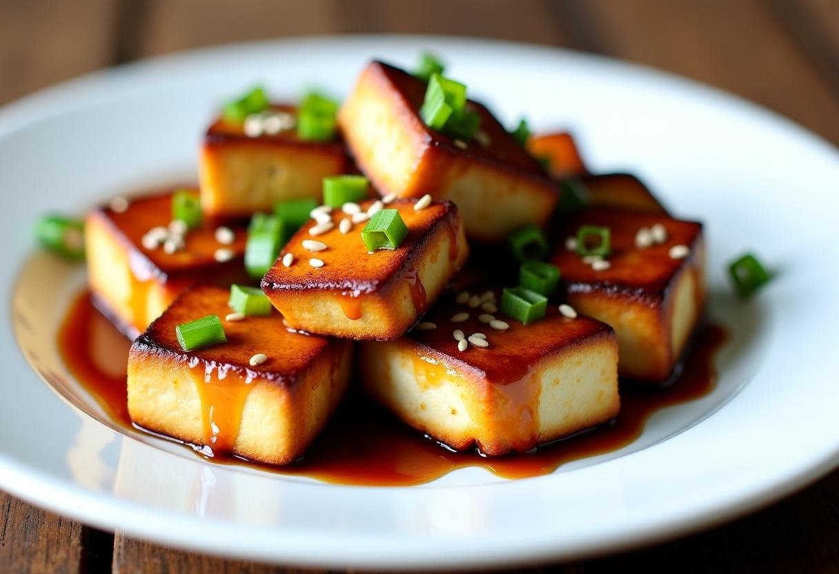 Crisp Pan-Seared Tofu with Ginger-Soy Glaze