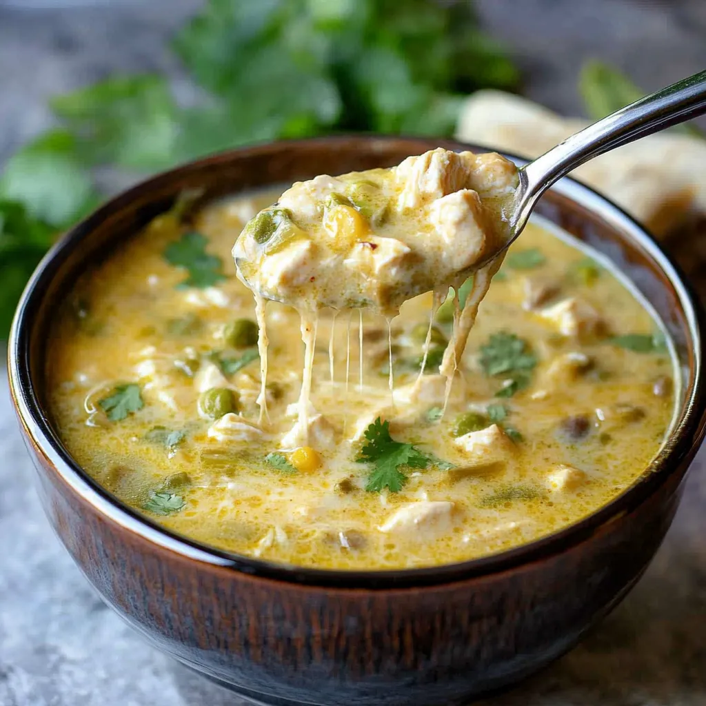 Slow-Simmered Chicken Enchilada Verde Soup