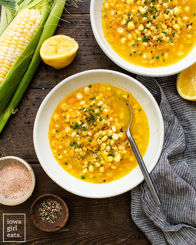 North Memphis-Inspired Sweet Corn and Collard Green Soup