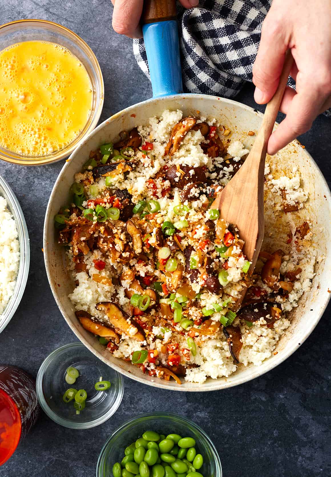 Cauliflower Rice Stir-Fry with Ginger and Scallions