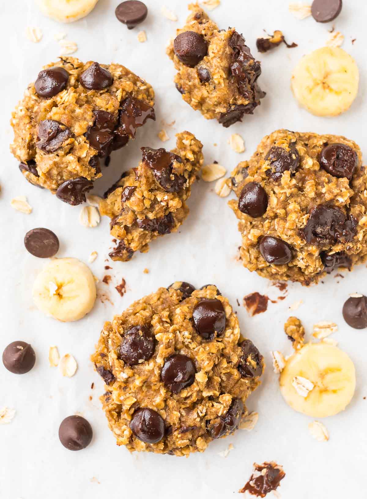 Sweet Banana and Oat Breakfast Cookies