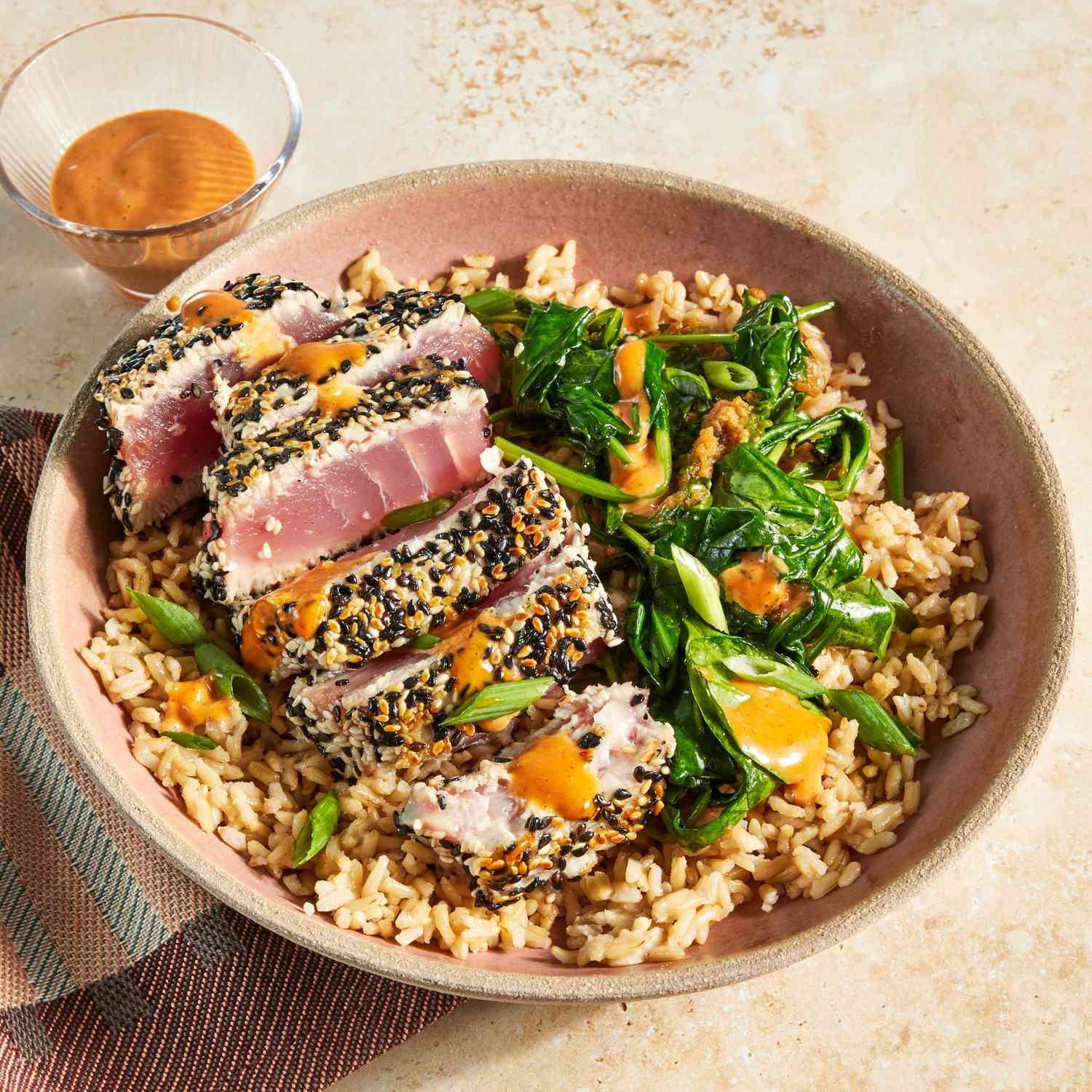 Seared Sesame-Crusted Tuna with Ginger-Soy Glaze