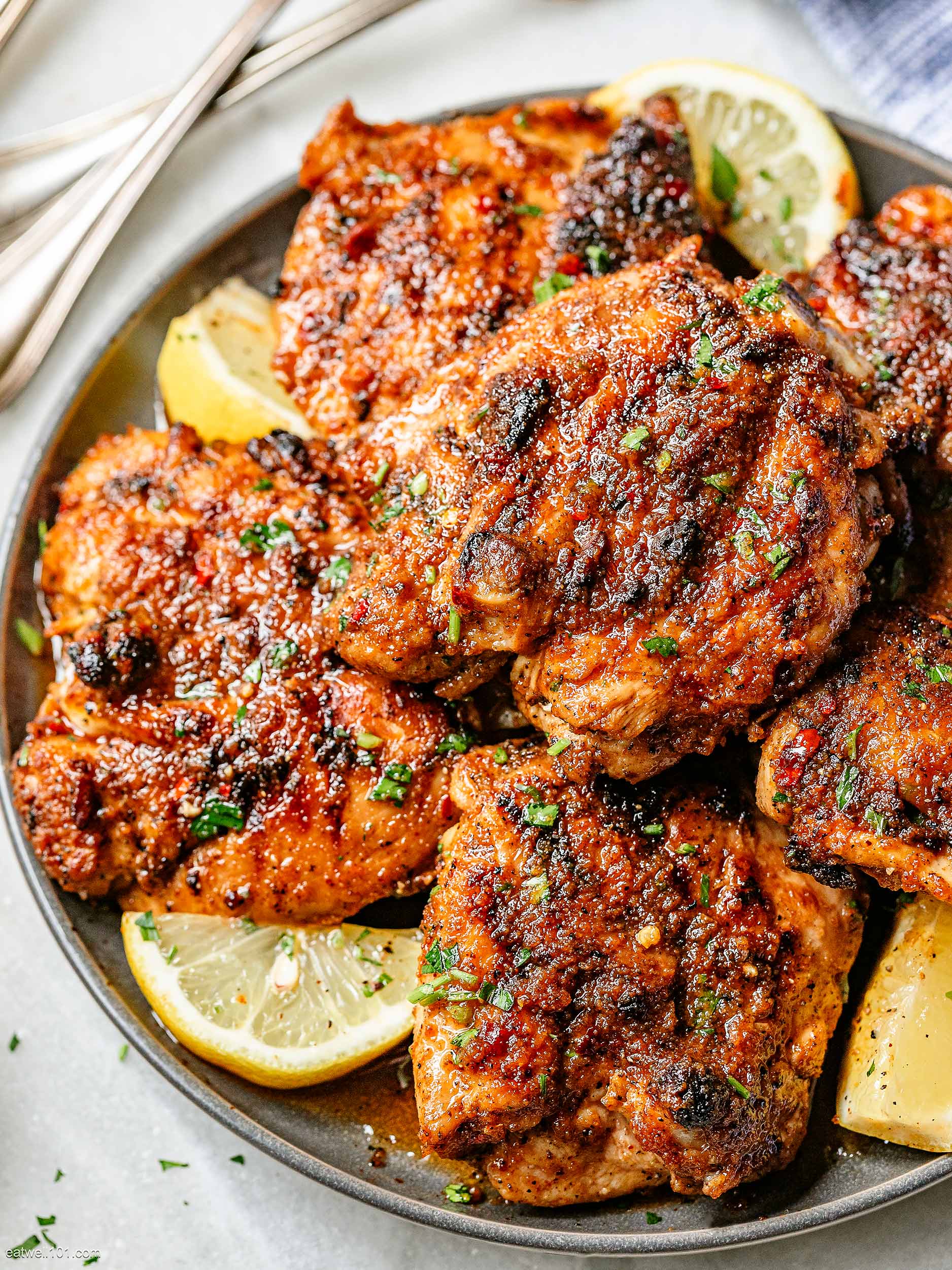 Grilled Central Plains Herb-Marinated Chicken Thighs