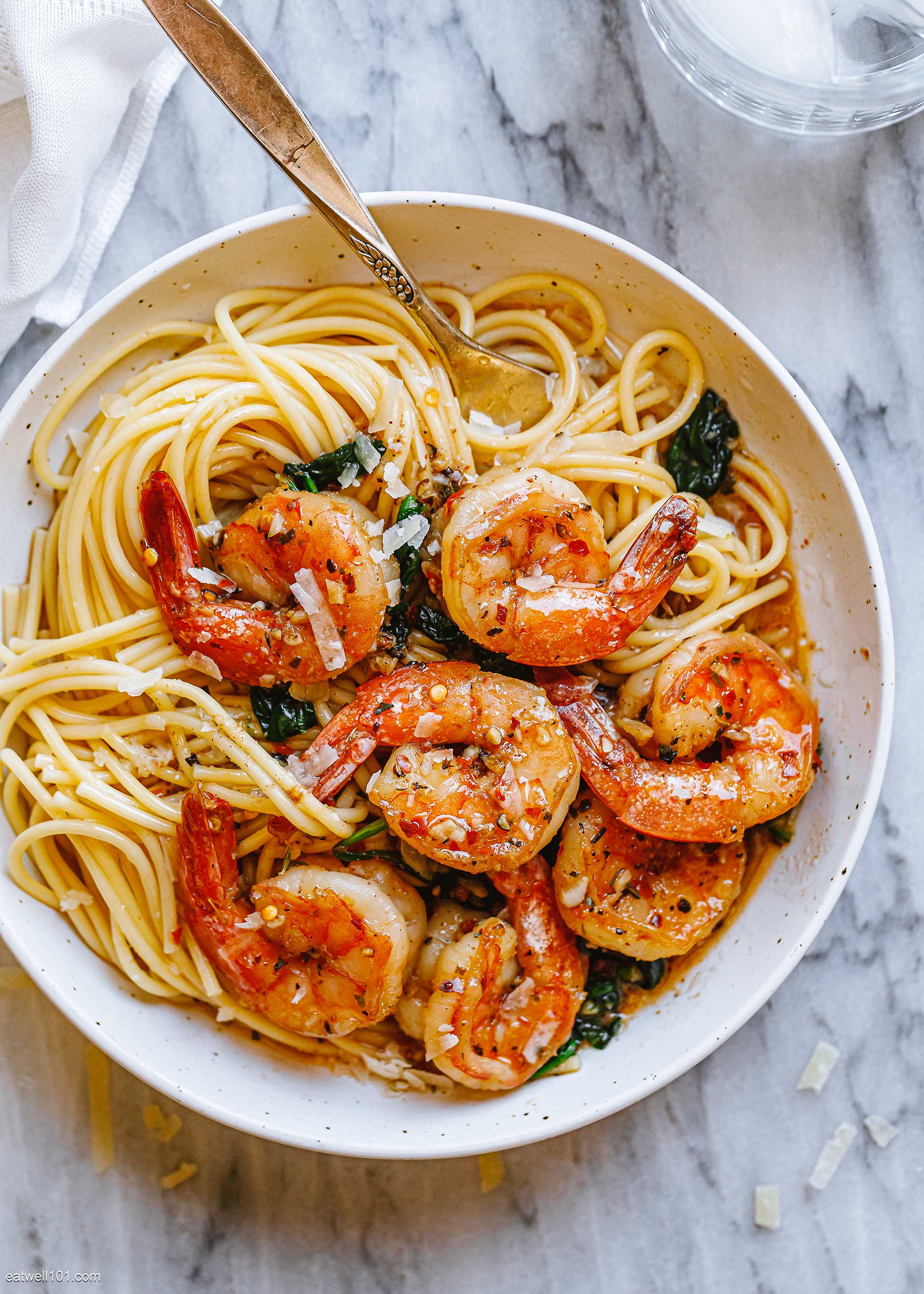 Five-Ingredient Garlic Butter Shrimp with Angel Hair Pasta