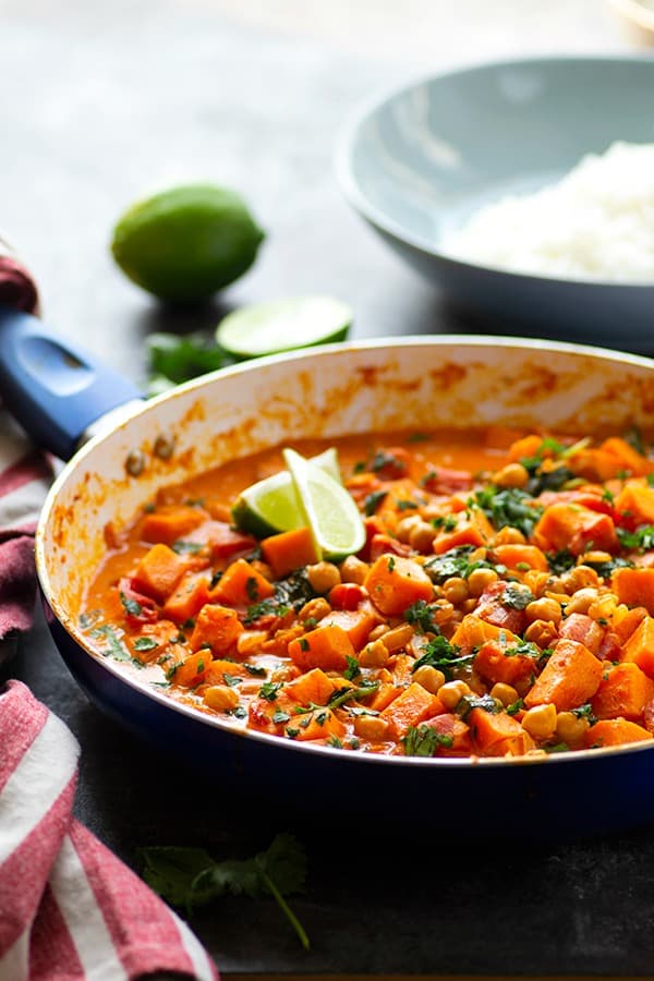 Thai-Inspired Coconut Curry with Sweet Potato and Chickpeas