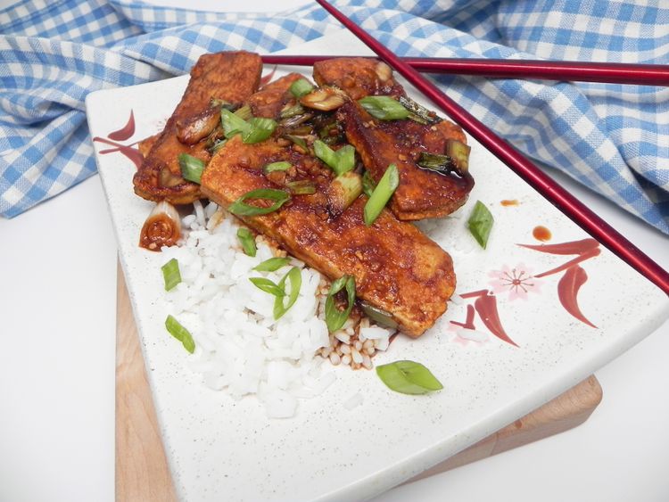 Crispy Teriyaki Tofu with Sesame Rice