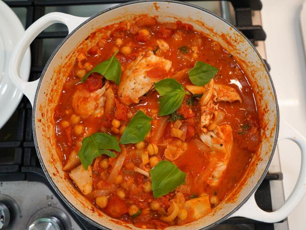 Pan-Seared Chicken with Spiced Chickpea Ragout