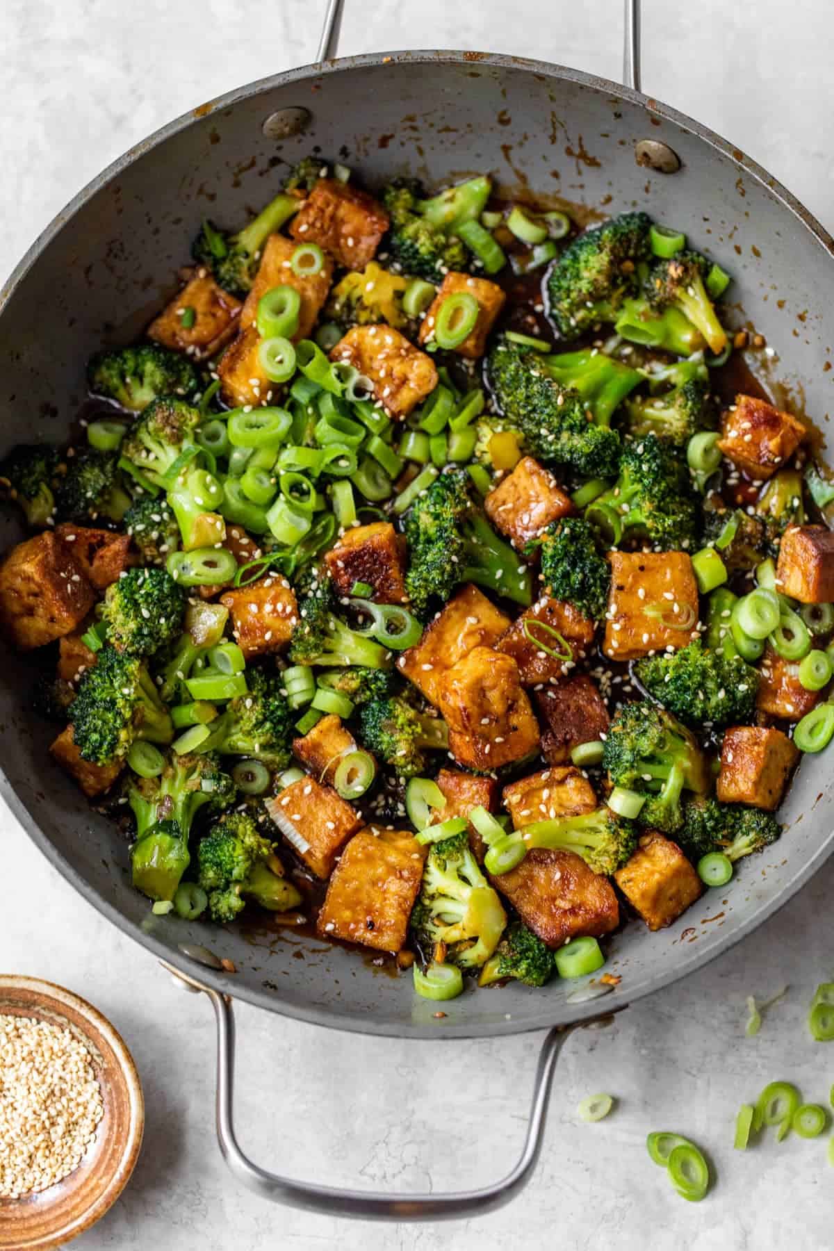 Stir-Fried Tofu with Garlic Broccoli and Sesame