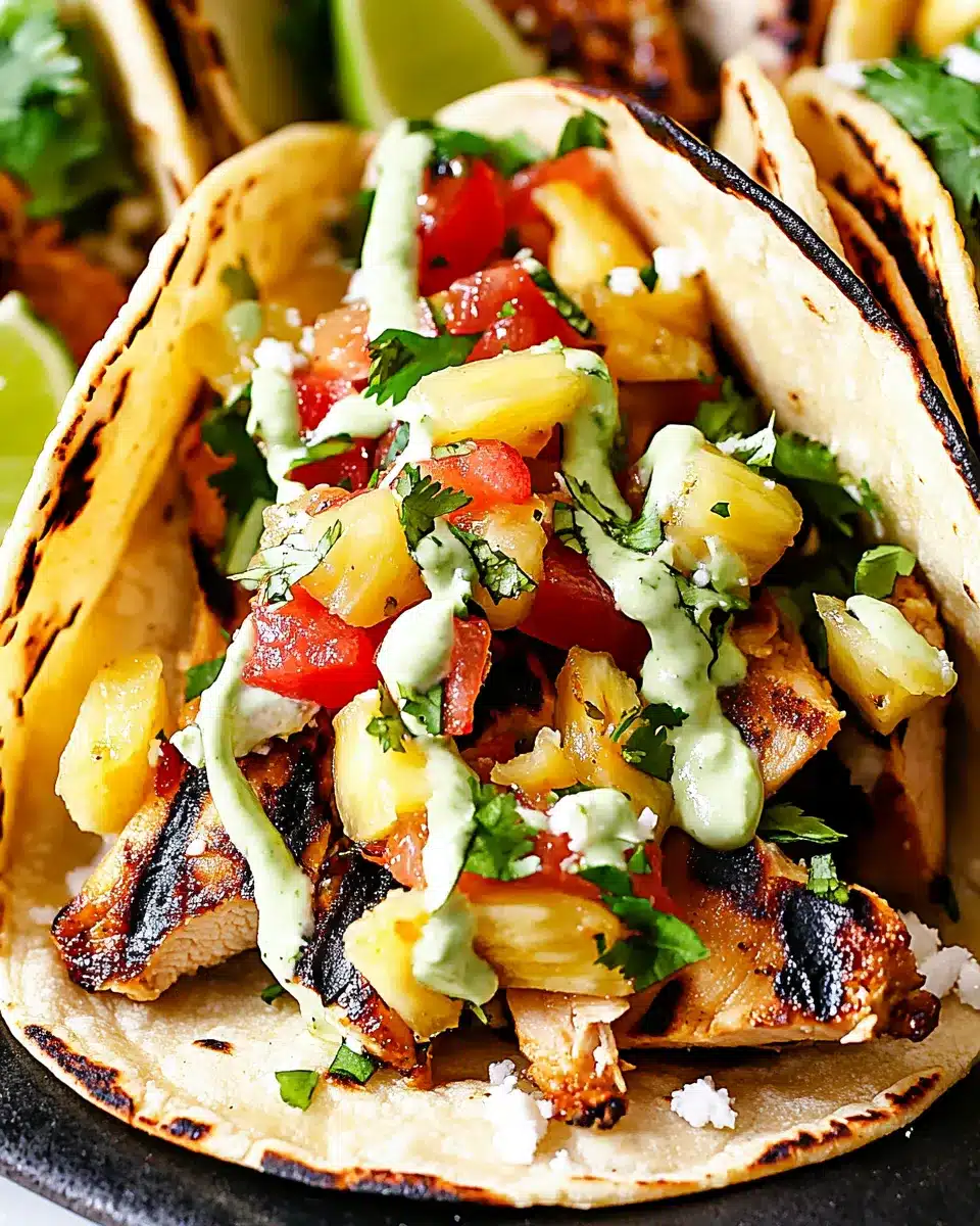 Grilled Lime-Chili Chicken Tacos with Avocado Salsa