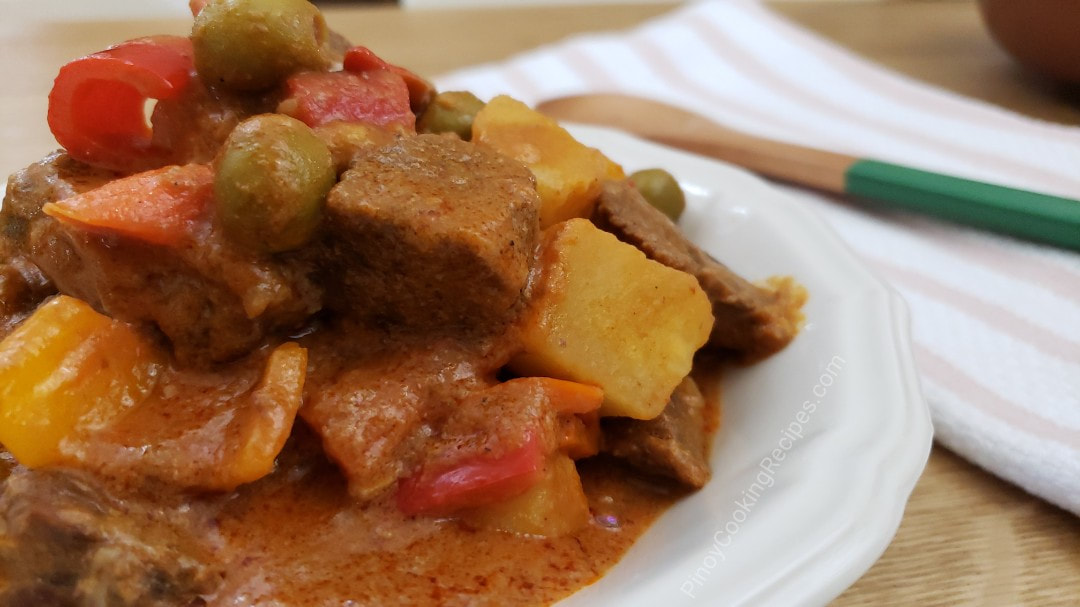 Braised Beef Kaldereta with Tomato and Liver Spread