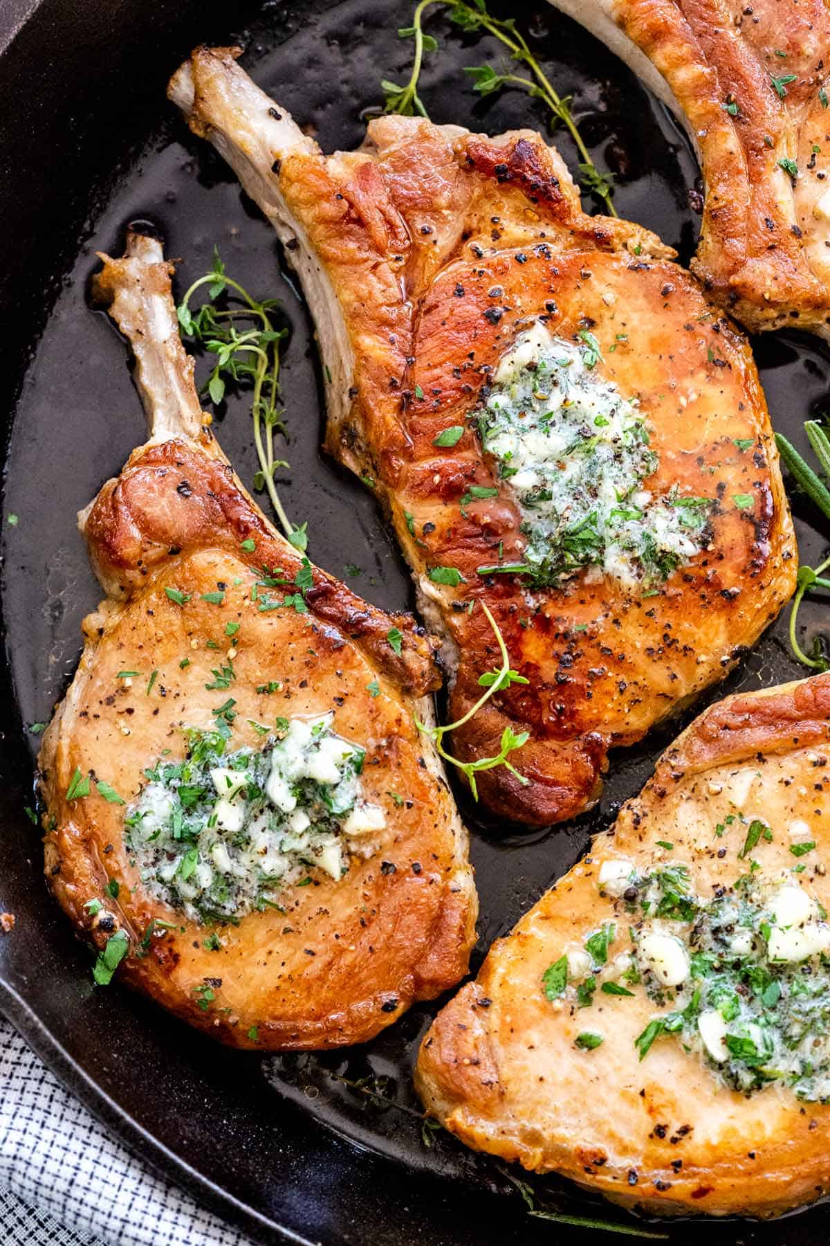 Pan-Seared Pork Chops with North Dakota Prairie Herb Butter