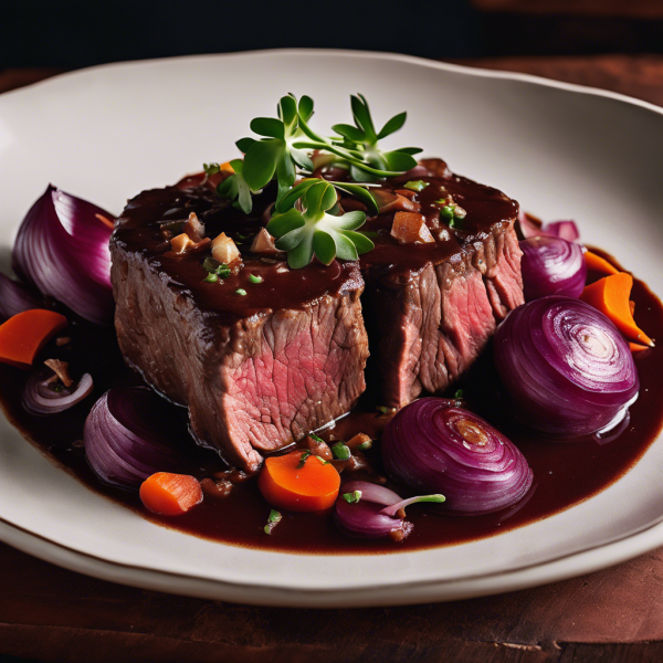 Slow-Braised Beef with Red Wine and Aromatic Herbs