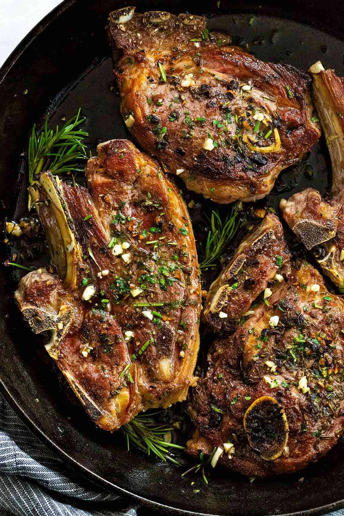 Charred Citrus and Herb Marinated Grilled Lamb Chops