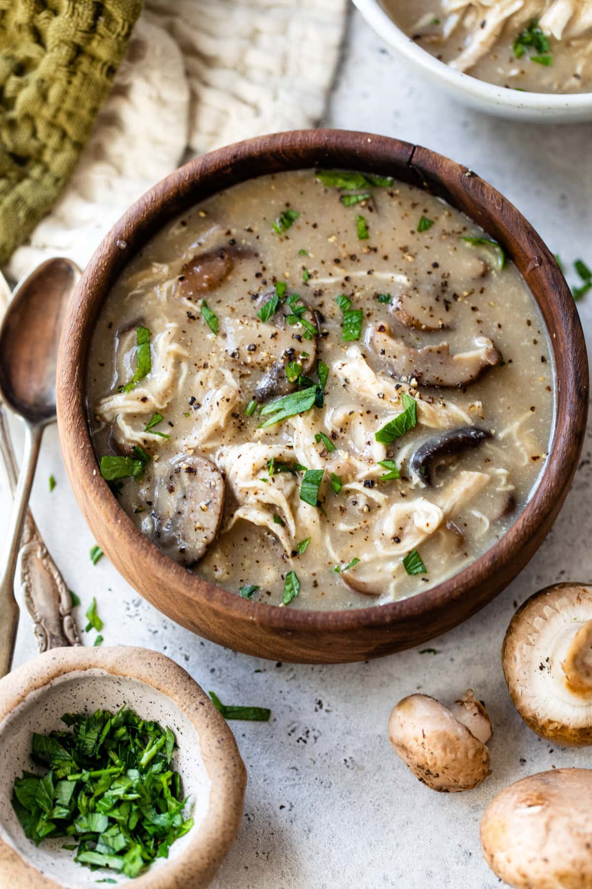 Sautéed Shiitake Mushroom Soup with Miso and Scallions