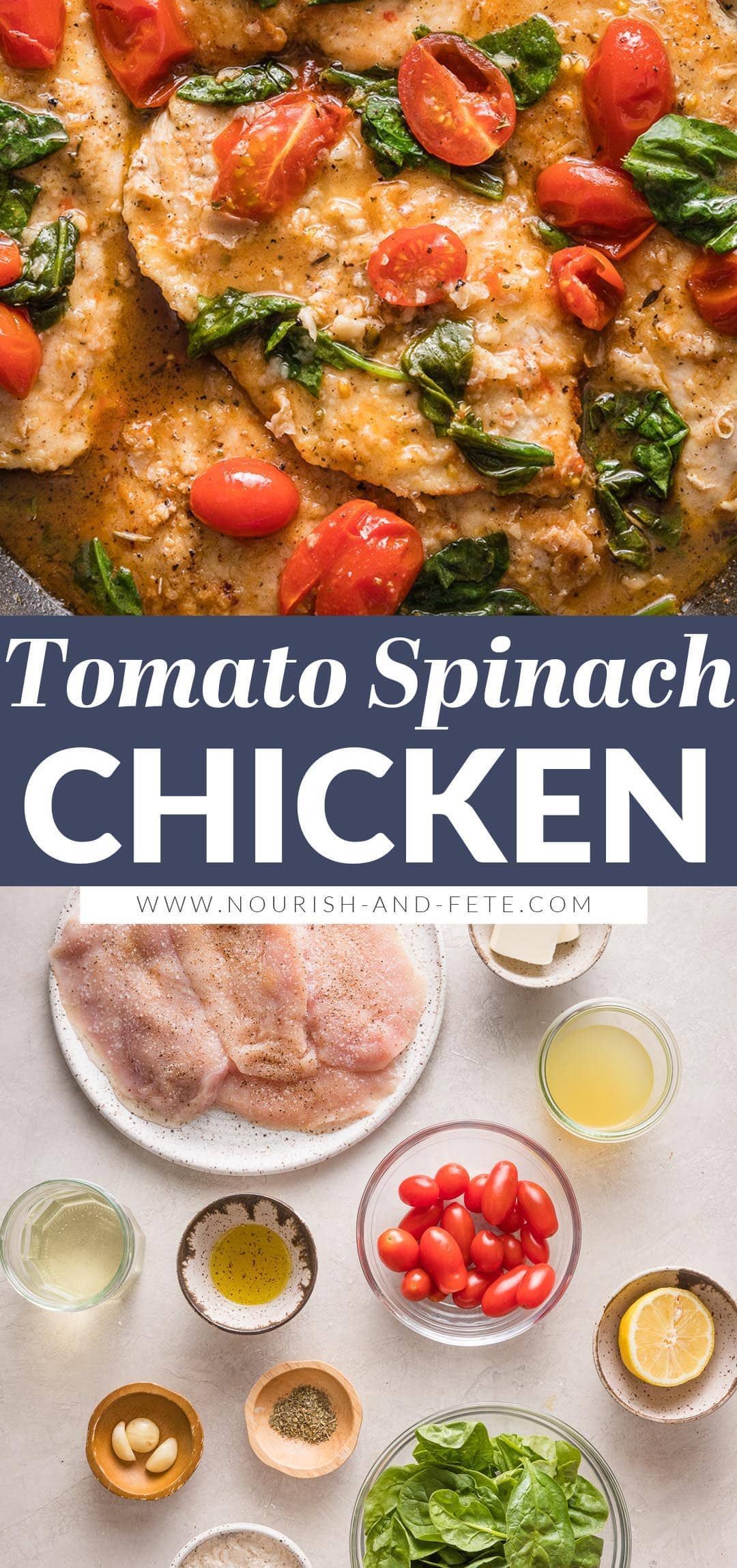 One-Pot Garlic Butter Chicken with Spinach and Tomatoes
