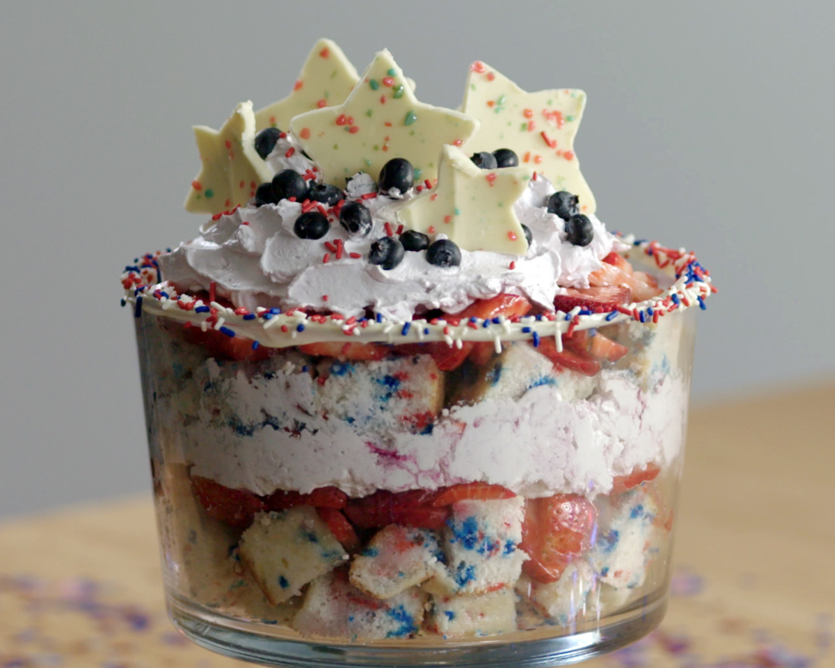 Memorial Day Red, White, and Blueberry Trifle