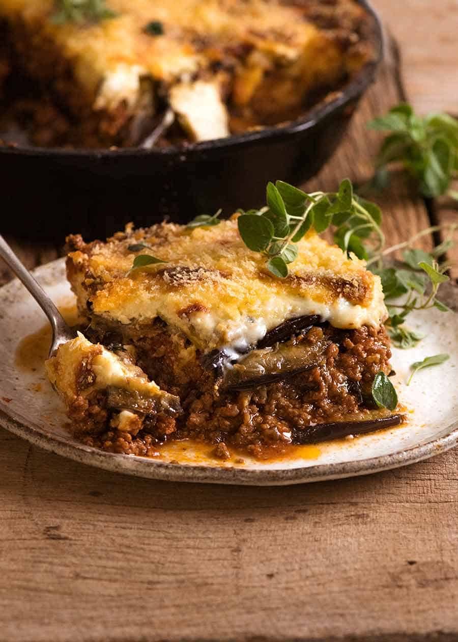 Oven-Baked Greek Moussaka with Eggplant and Ground Lamb