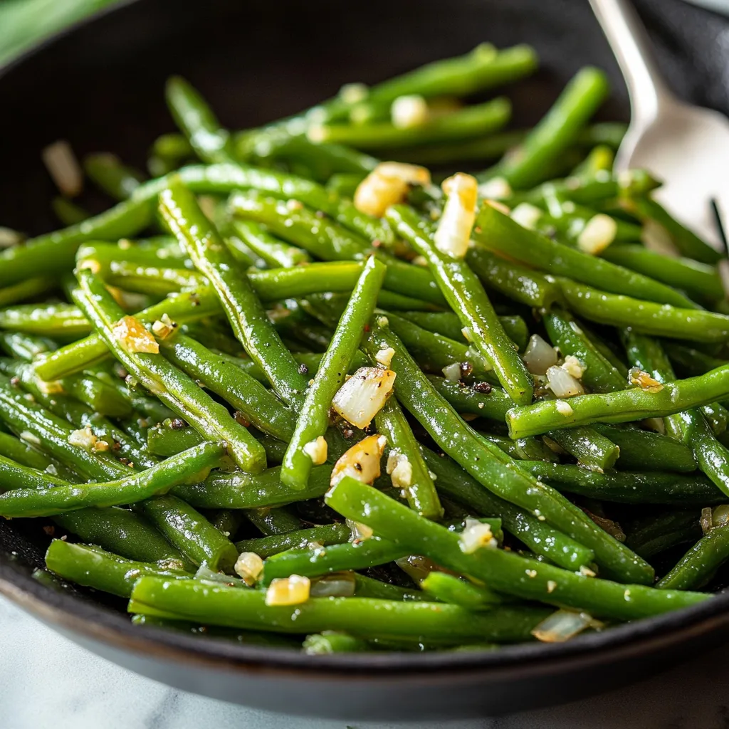 Sautéed Green Beans with Garlic and Annatto Oil