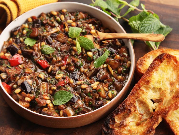 Sicilian-Style Eggplant Caponata with Pine Nuts