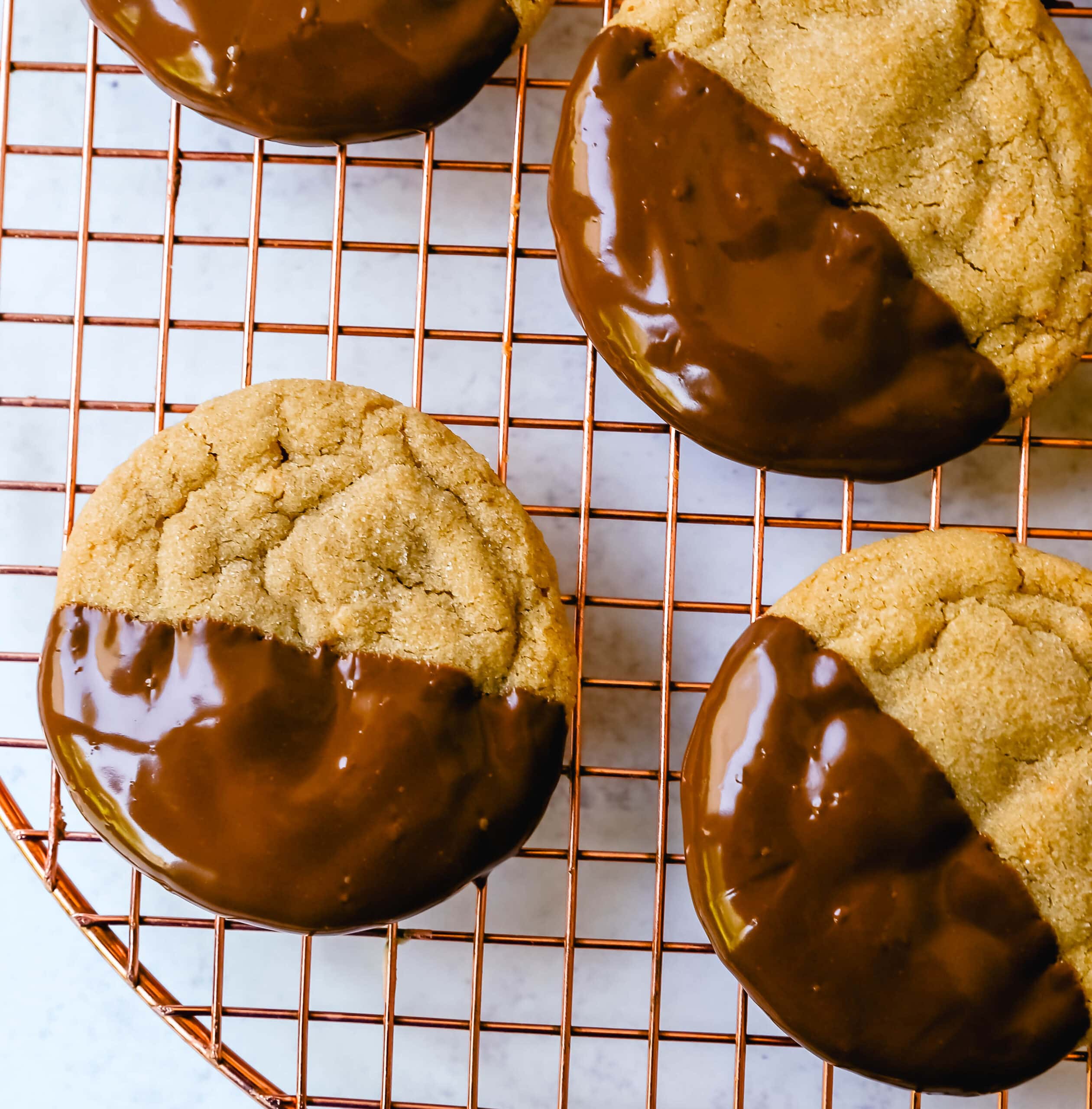 Chocolate-Dipped Strawberry Shortbread Cookies