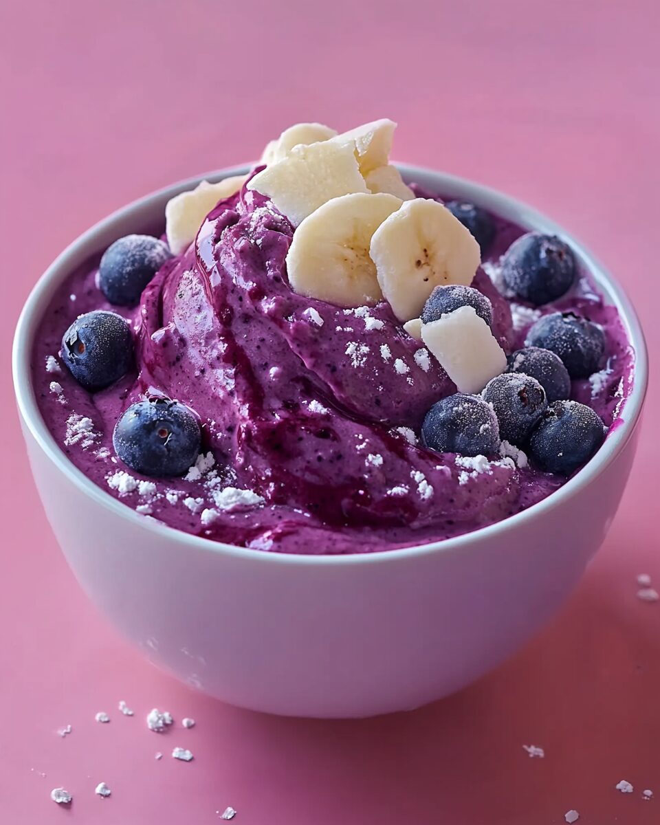 Iced Blueberry Snowflake Smoothie Bowl