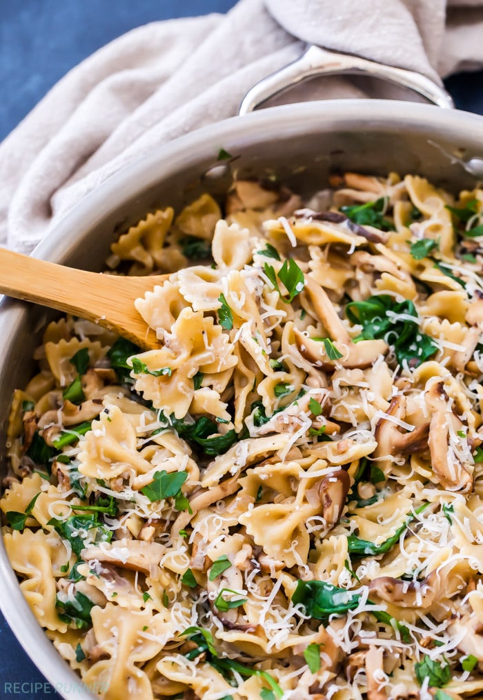 Creamy Hidden Mushroom & Spinach Pasta