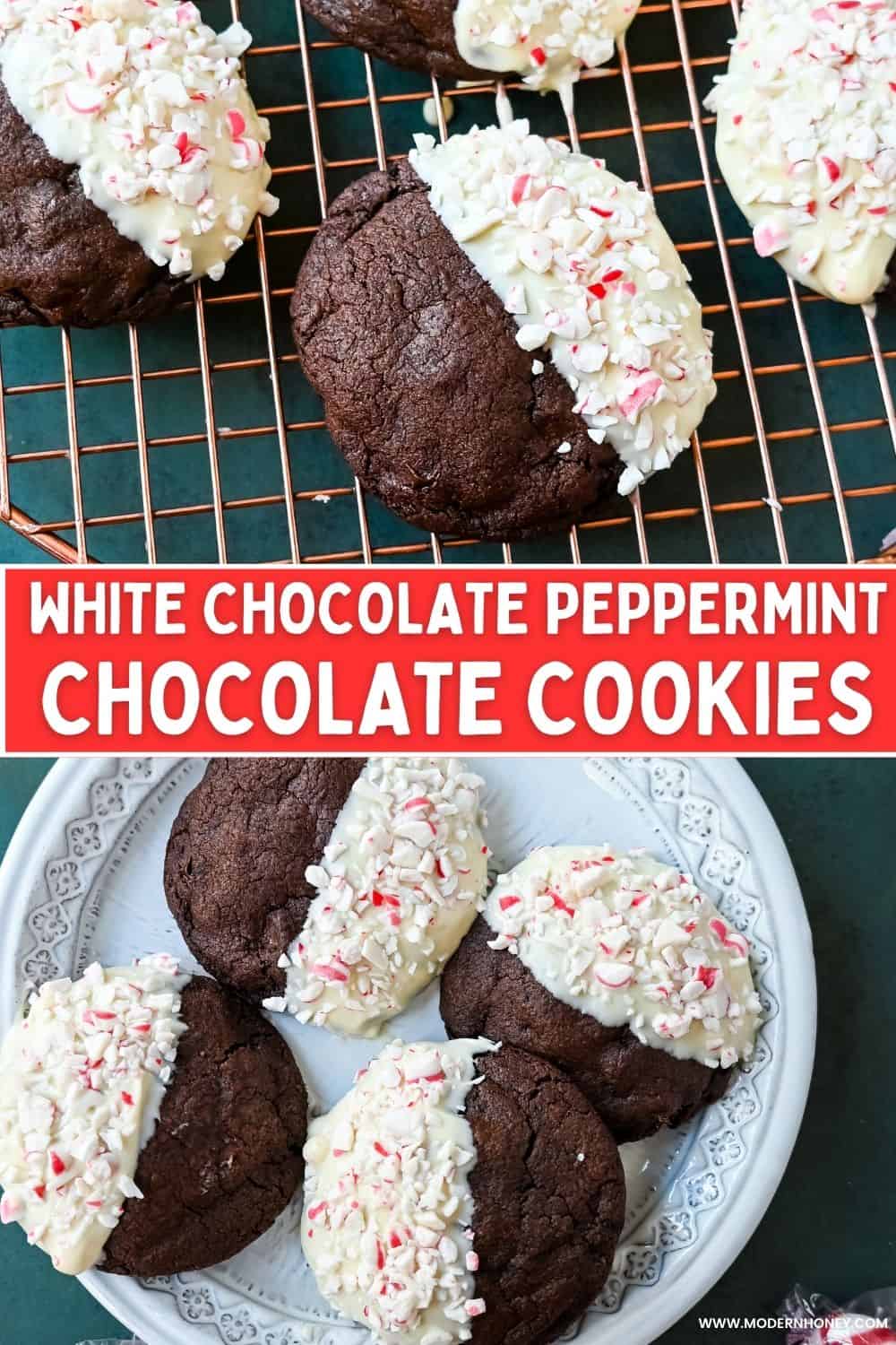 Snowflake-Inspired White Chocolate Peppermint Cookies
