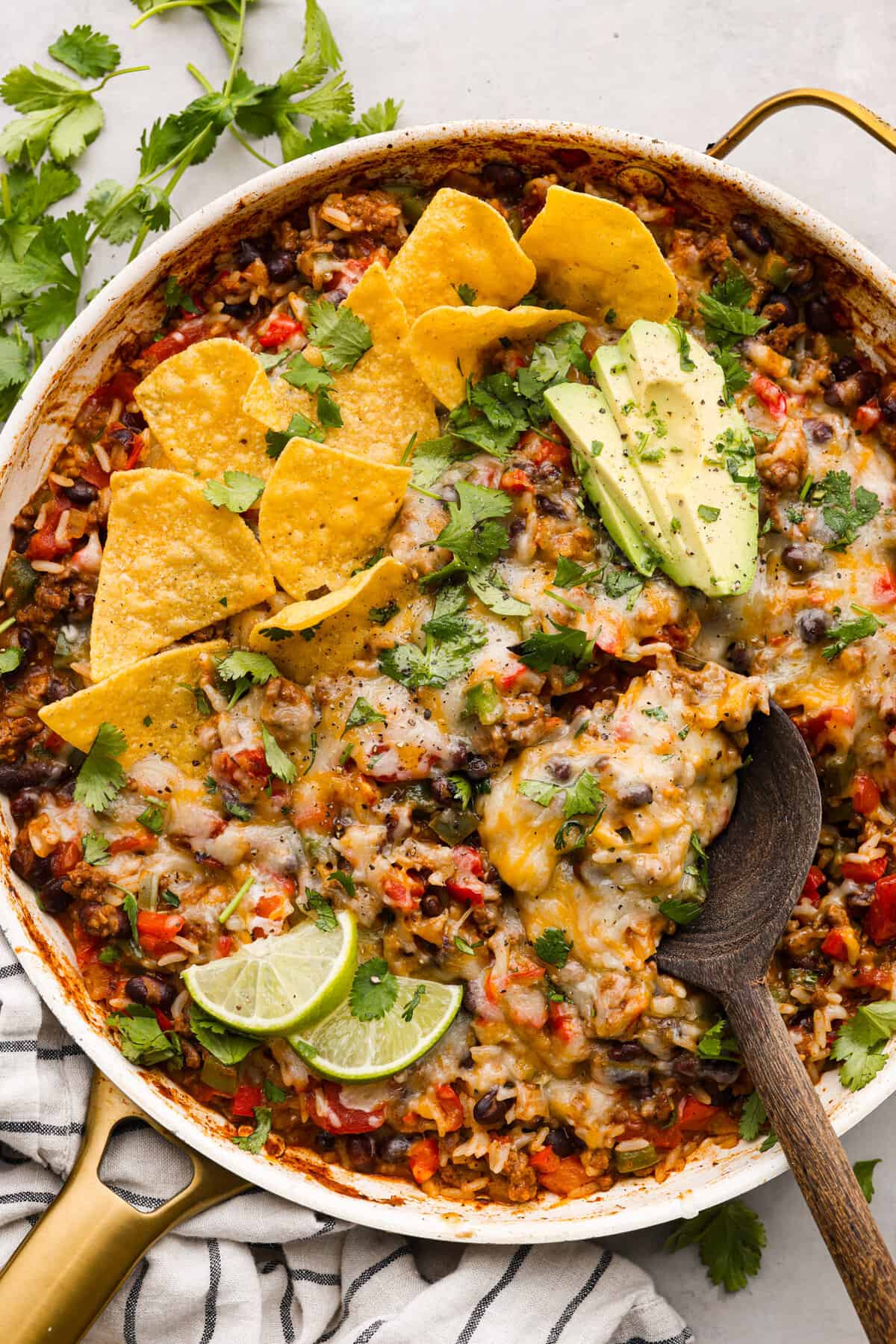 Taco-Spiced Ground Beef Skillet with Charred Peppers