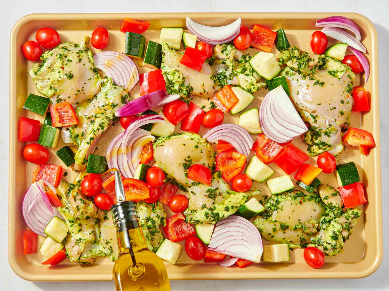 Sheet Pan Chimichurri Chicken with Corn and Avocado