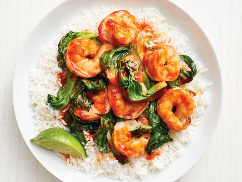 Stir-Fried Sesame Noodles with Shrimp and Bok Choy