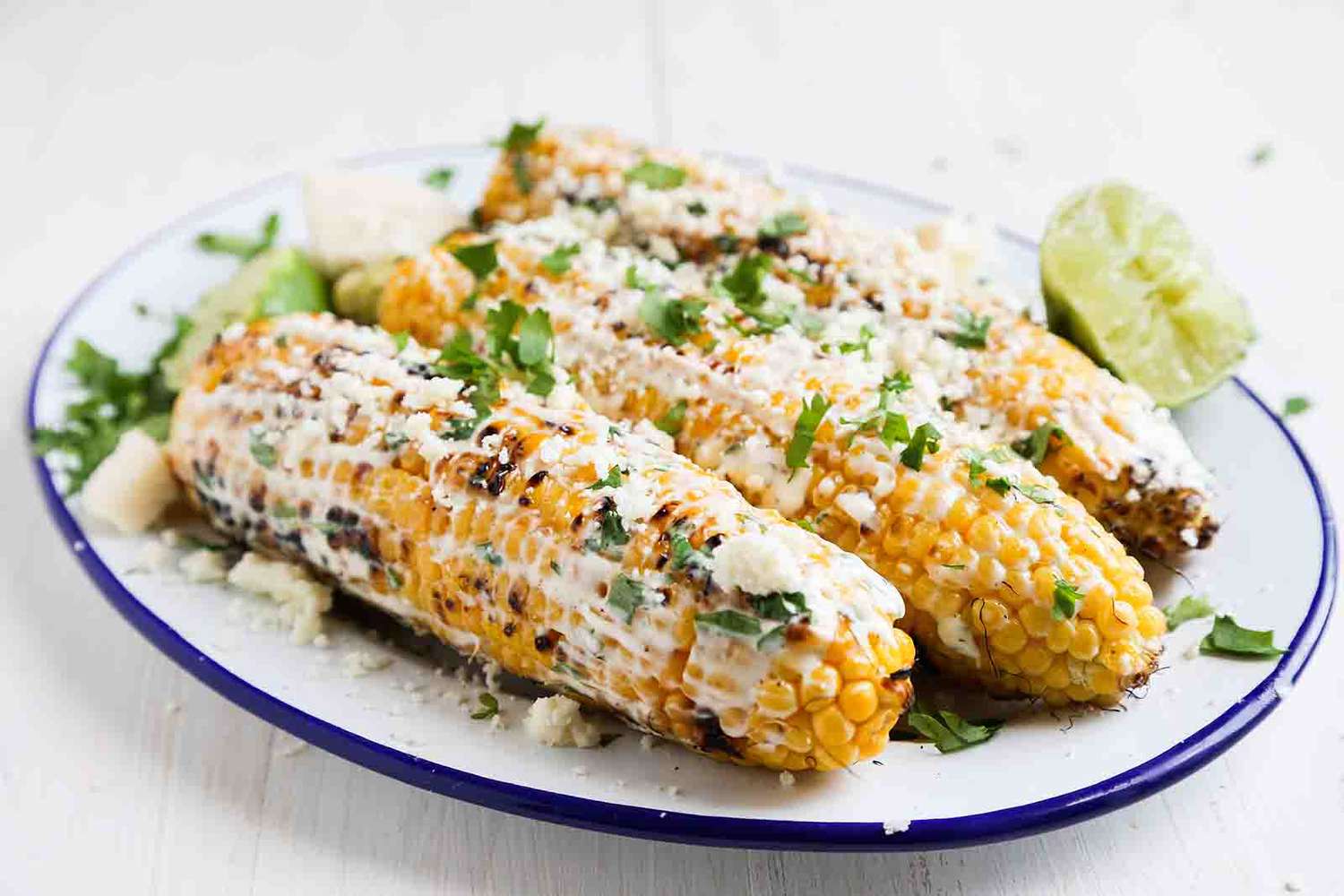 Grilled Elote-Style Mexican Street Corn with Cotija and Chili