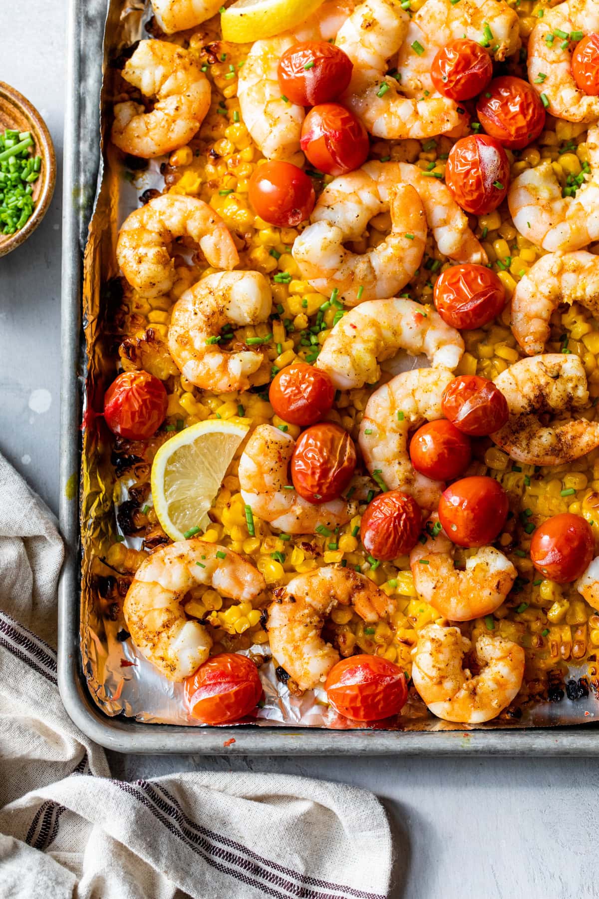 Sheet Pan Cajun-Spiced Shrimp with Roasted Corn and Black Beans