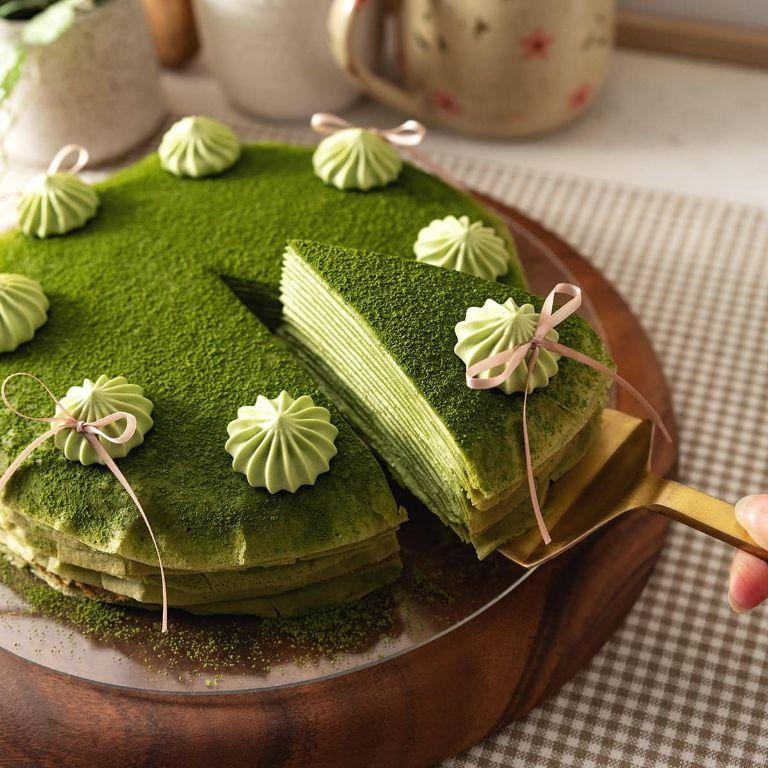 Hidden Layers Matcha Mille Crepe Cake