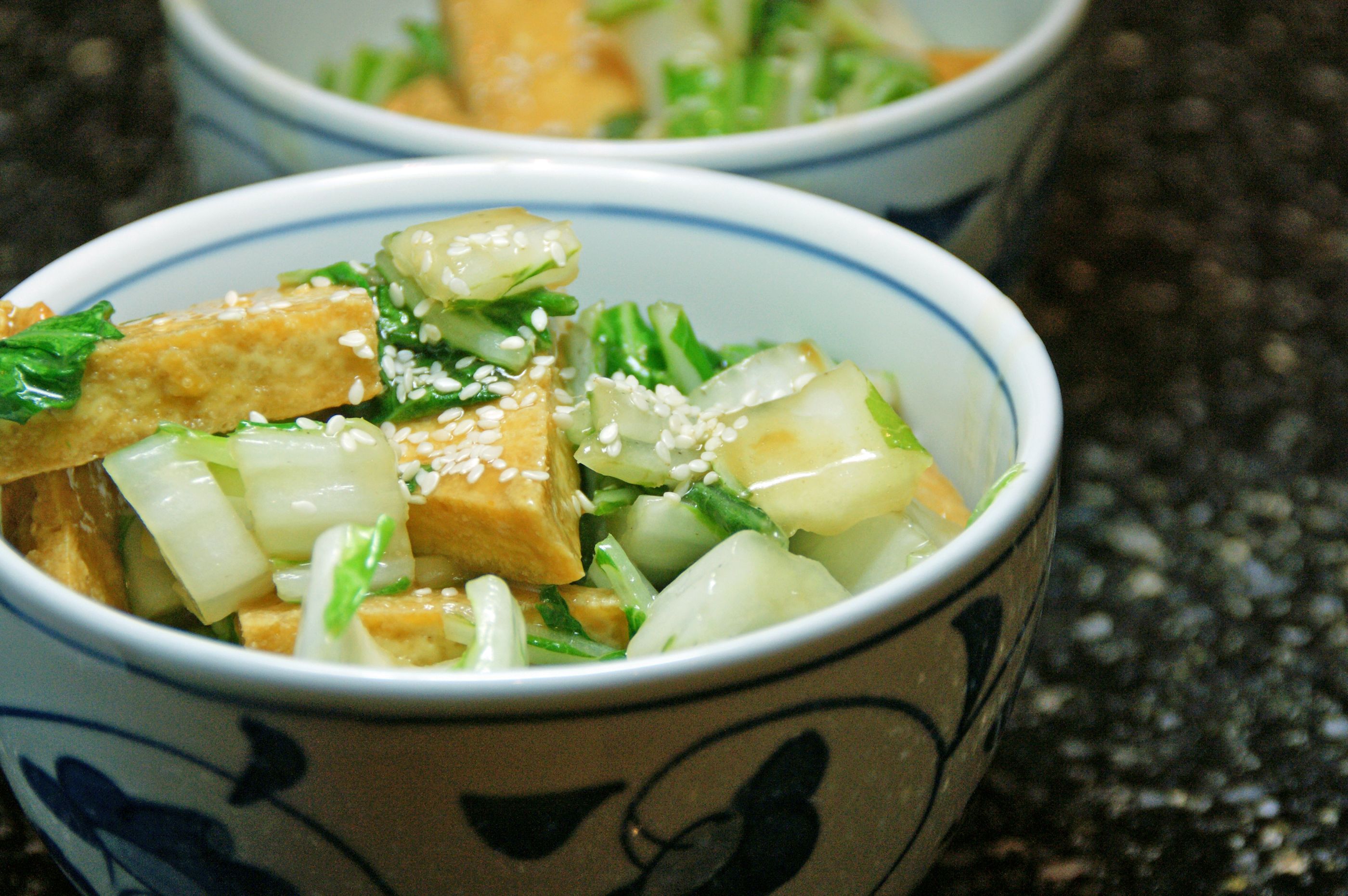 Stir-Fried Tofu with Ginger and Baby Bok Choy